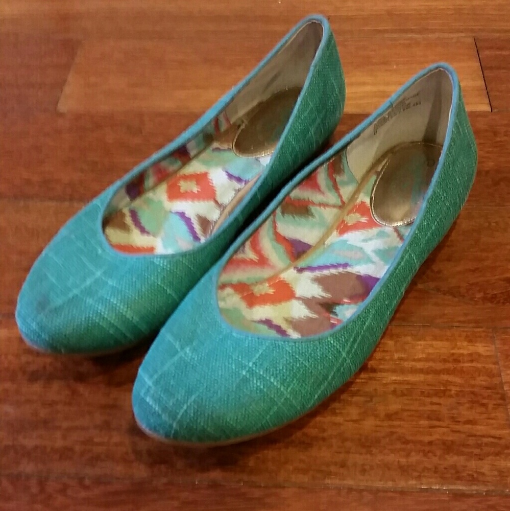 Seychelles tweed flats teal size 8 / 38